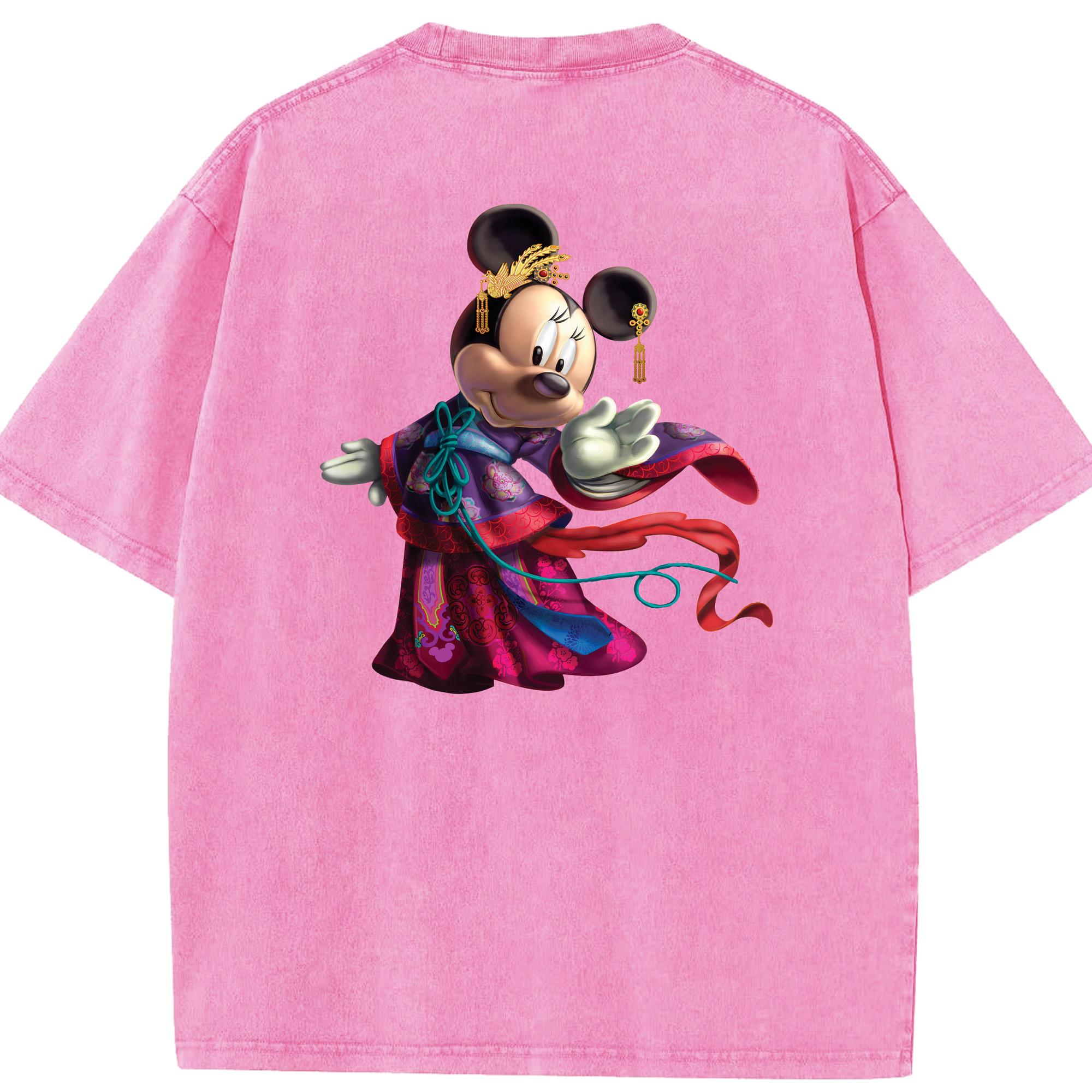 （画像用） ミッキーマウス Mickey Mouse 綿100% ヴィンテージ風 半袖Tシャツ（背面プリント）